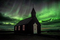 The black church under the northern lights