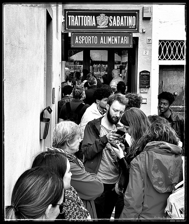 In line at Trattoria Sabatino